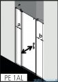 Kermi Pega drzwi wahadłowe 1-skrzydłowe z dwoma polami stałymi 110 cm lewe przejrzyste PE1AL11020VPK
