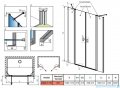Radaway Nes 8 Black Dwd II drzwi wnękowe 170cm W3 czarny mat/szkło przejrzyste 10081083-54-01/10080187-54-01