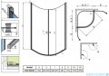 Eos PDD Radaway Kabina prysznicowa 90x90 szkło przejrzyste 37603-01-01N