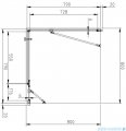 Omnires Manhattan kabina kwadratowa 80x80cm szkło przejrzyste rysunek techniczny