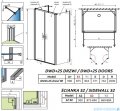 Radaway Nes 8 Black Dwd+2S kabina 90x90x90cm czarny mat/szkło przejrzyste 10080090-54-01/10082190-54-01/10080090-54-01