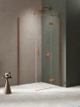New Trendy Nesta Copper Brushed kabina 100x100x200 cm prawa wspornik równoległy miedź szczotkowana/szkło przejrzyste K-4635