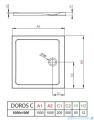 Radaway Doros C Stone brodzik kwadratowy 100x100x4,5 czarny SDRC1010-01-54S
