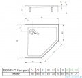 Radaway Doros PT Compact Stone brodzik pięciokątny 90x90 kaszmirowy SDRPTP9090-05-84S