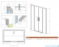 Radaway Idea Black 8 Dwd drzwi wnękowe 200cm czarny mat/szkło przejrzyste 10380535-54-01/10390468-01-01