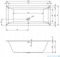 Riho Lugo 170x75cm wanna prostokątna z hydromasażem Pneumatic prawa + nogi + syfon BT01-PNE-P