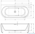 Riho Desire Back2wall LED wanna przyścienna z hydromasażem Sparkle Mood i oświetleniem 180x84cm B089004005