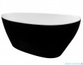 Besco Goya XS B&W 160x70cm wanna wolnostojąca biało-czarna MATOWA+ odpływ klik-klak biały czyszczony od góry #WMMC-160GKW 