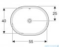 Geberit VariForm Umywalka owalna z przelewem 62,5x49cm KeraTect 500.756.00.2