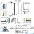 Radaway Euphoria KDJ Kabina prysznicowa 110x80 lewa szkło przejrzyste rysuenk techniczny