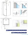 Radaway Essenza New Black Kdj+S kabina 90x100x90cm lewa szkło przejrzyste rysunek techniczny
