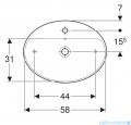 Geberit VariForm Umywalka owalna z półką z przelewem 60x45cm KeraTect 500.772.00.2