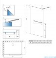 Radaway Modo New II Brushed GunMetal z wieszakiem kabina Walk-in 135x200 szczotkowany grafit 389135-92-01W