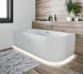 Riho Desire Corner LED wanna asymetryczna Riho Fall napełnianie przez przelew z oświetleniem prawa 184x84cm B087008005