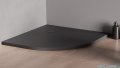 New Trendy Nex Shade brodzik konglomeratowy półokrągły 80x80x3,5 cm antracyt B-0497