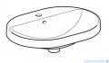 Geberit VariForm Umywalka owalna z półką z otworem na baterię 60x45cm szkliwiony spód 500.733.01.2