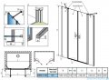 Radaway Nes 8 Dwd II drzwi wnękowe 160cm W1 przejrzyste 10081030-01-01/10080157-01-01
