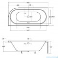 Besco Avita 160x75cm wanna asymetryczna prawa + obudowa + syfon #WAV-160-NP/OAV-160-NS/19975