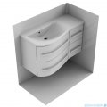 Oristo Opal szafka z umywalką lewa 90x50x44cm biały połysk OR30-SD4S-90-1-L/UME-OP-90-92-L