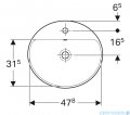 Geberit VariForm Umywalka owalna z półką z otworem na baterię 50x45cm szkliwiony spód KeraTect 500.713.00.2