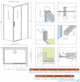 Radaway Idea Kdj Brushed Nickel kabina 110x80cm prawa szczotkowany nikiel 387041-91-01R/387051-91-01L