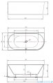 The North Bath Calia wanna wolnostojąca przyścienna lewa 170x80cm + syfon Klik-klak 6845-1701L