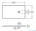 Roca Terran 160x90cm brodzik prostokątny konglomeratowy onyx AP10164038401640