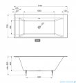 Roca Spiro wanna prostokątna Stonex 170x75cm + syfon A248464000