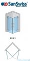SanSwiss Pur PUE1 Wejście narożne 1-częściowe 40-100cm profil chrom szkło Master Carre Prawe PUE1DSM11030