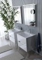 Oristo Silver Uni szafka podumywalkowa wisząca 60x50x46cm biały połysk OR33-SD2S-60-1-V3