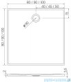 New Trendy Nex Shade brodzik konglomeratowy z strukturą kwadratowy 100x100x3.5 cm beżowy B-0486