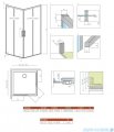 Radaway Idea Kdd Brushed GunMetal kabina 100x100cm szczotkowany grafit 387062-92-01L/387062-92-01R