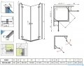Almatea Kdd Radaway Kabina prysznicowa 90x80 szkło przejrzyste 32186-01-01N