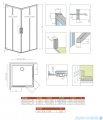 Radaway Idea Kdd Brushed Copper kabina 80x70cm szczotkowana miedź 387061-93-01L/387065-93-01R