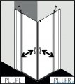 Kermi Pega wejście narożne, jedna połowa z polem stałym, lewa 120 cm, szkło przezroczyste PEEPL12020VPK