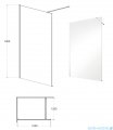 Besco Eco-n kabina walk-in 120x195cm przejrzyste EN-120-195C