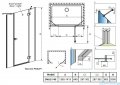 Radaway Essenza Black Dwjs drzwi wnękowe 140cm prawe szkło przejrzyste 1385033-54-01R/1384090-01-01