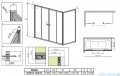 Radaway Vesta DWD+S Parawan nawannowy 140x75cm szkło fabric 203140-06/204075-06
