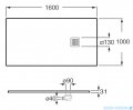 Roca Terran 160x100cm brodzik prostokątny konglomeratowy szary łupek AP1016403E801200