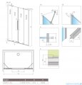 Radaway Furo DWD drzwi prysznicowe 150cm szkło przejrzyste 10108413-01-01/10111367-01-01