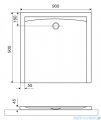 Excellent Forma X brodzik kwadratowy 90x90 cm struktura, czarny mat BREX.1402.090.090.BLN