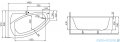 Polimat Frida wanna asymetryczna 140x90 lewa + obudowa + syfon 00759/00761/19875