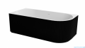 Besco Denaya B&W 150x75cm lewa wanna wolnostojąca przyścienna ryflowana akrylowa + syfon klik-klak chrom #WASB-150DLC