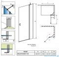 Radaway Nes 8 Black KDD II kabina walk in 100cm prawa czarny mat/szkło przejrzyste 10085100-54-01R