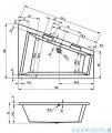 Riho Doppio wanna asymetryczna 180x130cm z hydromasażem Pneumatic lewa BA90-PNE-L