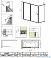 Radaway Vesta Dwj+s parawan nawannowy 180x75cm szkło przejrzyste 209118-01-01/204075-01