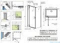 Radaway Essenza 8 Black Kdj kabina 110x100cm lewa czarny mat/szkło przejrzyste 10480712-01-01L/10470337-54-01L/10113100-01-01