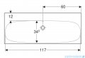 Geberit Acanto Umywalka ścienna bez otworu na baterię 120x48 cm KeraTect 501.880.00.4