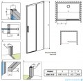 Radaway Idea Black Dwj drzwi wnękowe 110cm prawe czarny mat/szkło przejrzyste 387015-54-01R