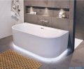 Riho Desire Back2wall Velvet wanna wolnostojąca z oświetleniem Riho Fall napełnianie przez przelew przyścienna z hydromasażem Sparkle Mood 180x84cm MATOWA B089014105